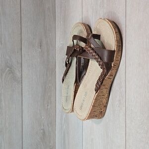 Vintage Lower East Side Women Y2K Strappy Wedge Sandals shoes sz 8.5